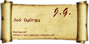 Joó György névjegykártya
